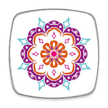 Yoga Ornament Stern Schneeflocke Weihnachten om - Viereckiger Kühlschrankmagnet - Weiß - Vorne