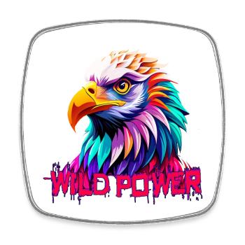 Adler Wild Power - Square fridge magnet - white - Front