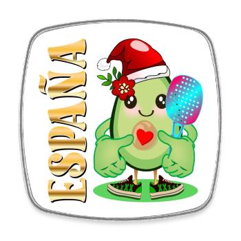 FROHE WEIHNACHTEN AVOCADO AVOCADO PADDEL - Viereckiger Kühlschrankmagnet - Weiß - Vorne