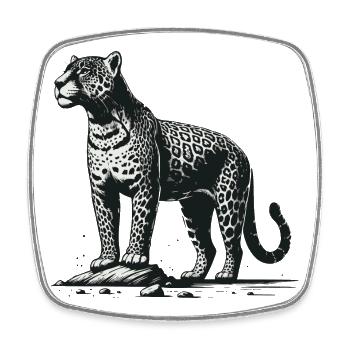 Jaguar - Square fridge magnet - white - Front