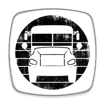 Bus Sketch - Square fridge magnet - white - Front