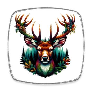 Deer - Square fridge magnet - white - Front