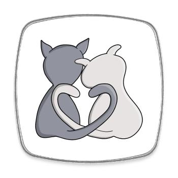 Liebe ist das Beste im Leben - Viereckiger Kühlschrankmagnet - Weiß - Vorne