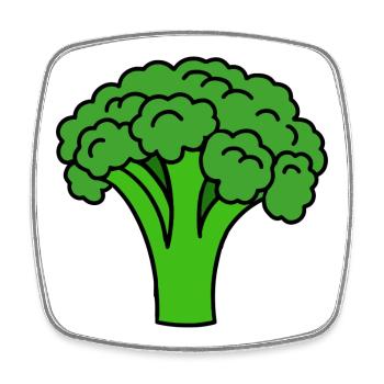 Broccoli - Square fridge magnet - white - Front