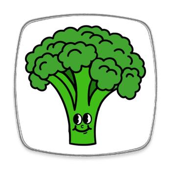 Brocoli - Magnet carré - blanc - Devant