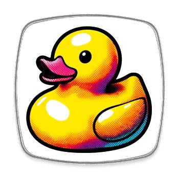 Ente Ente Ente Ente Ente - Viereckiger Kühlschrankmagnet - Weiß - Vorne