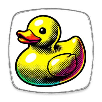 Ente Ente Ente Ente Ente - Viereckiger Kühlschrankmagnet - Weiß - Vorne