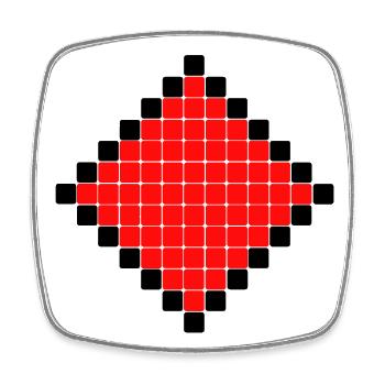 Rigged Poker - Pixel Art - Diamonds - Magnet carré - blanc - Devant
