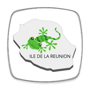 Grenouille tropicale Réunion - Magnet carré - blanc - Devant