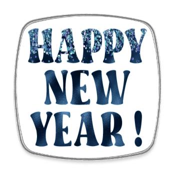 HAPPY NEW YEAR PARTY - Square fridge magnet - white - Front