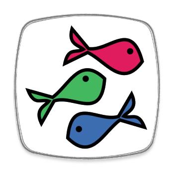 POISSON. MEMOIRE. SARDINE. POISSON D'AVRIL. MER - Magnet carré - blanc - Devant