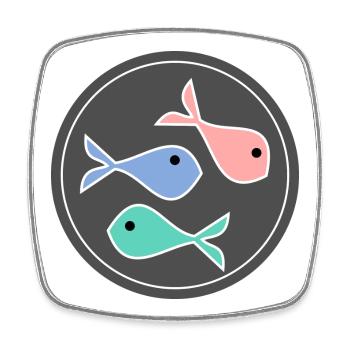 FISH. SARDINE. APRIL FOOL. SEA. OCEAN - Square fridge magnet - white - Front
