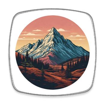 Paysage Monagne Forêt - Magnet carré - blanc - Devant