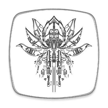 Mystica Black - Square fridge magnet - white - Front