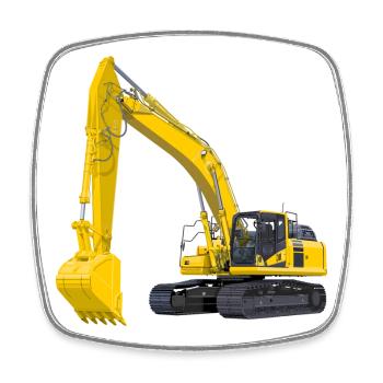 Bagger Bagger - Viereckiger Kühlschrankmagnet - Weiß - Vorne