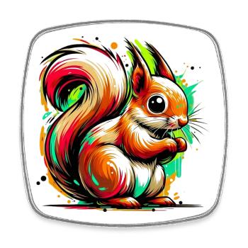 Squirrel - Square fridge magnet - white - Front