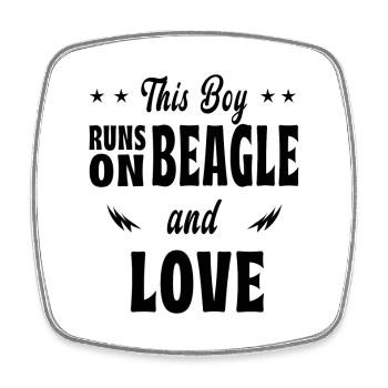 Ce design beagle pour garçon - Magnet carré - blanc - Devant