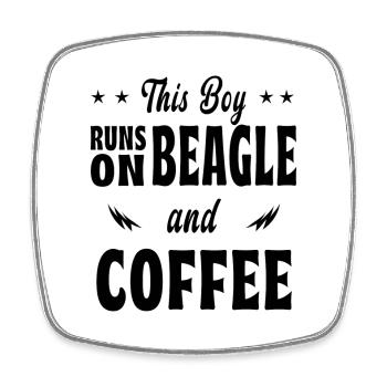 Dieser Junge Beagle Kaffee Design - Viereckiger Kühlschrankmagnet - Weiß - Vorne