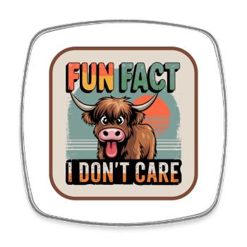 Petite anecdote vache, je m’en fiche - Magnet carré - blanc - Devant