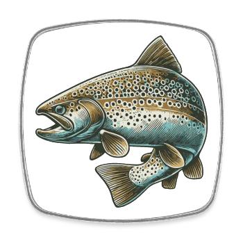 Lachs - Viereckiger Kühlschrankmagnet - Weiß - Vorne
