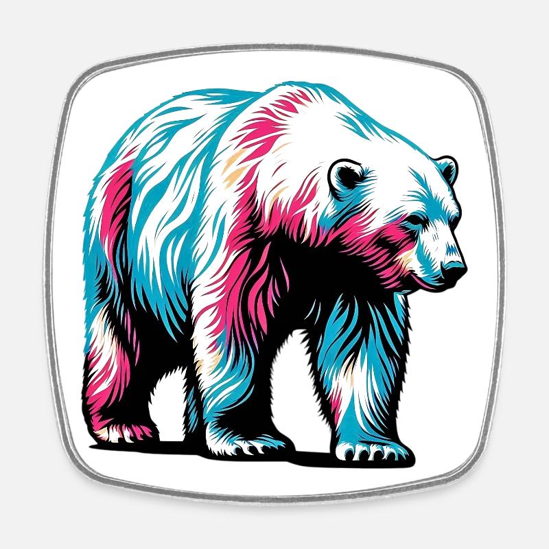 Eisbär - Viereckiger Kühlschrankmagnet - Weiß