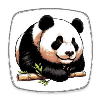 Panda - Viereckiger Kühlschrankmagnet - Weiß - Vorne