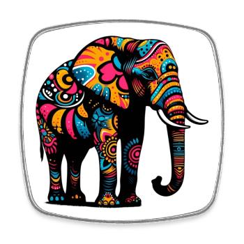 Elephant - Square fridge magnet - white - Front
