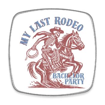 My Last Rodeo - Western Bachelor Party - Viereckiger Kühlschrankmagnet - Weiß - Vorne