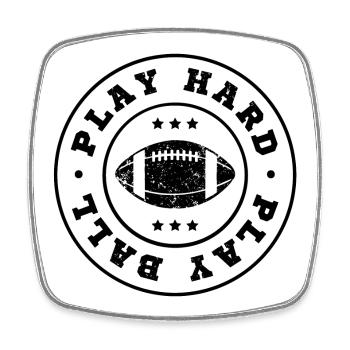 Play Hard Football - Square fridge magnet - white - Front