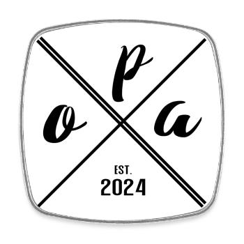 Opa Est. 2024 – Geschenk für Neue Großväter - Viereckiger Kühlschrankmagnet - Weiß - Vorne