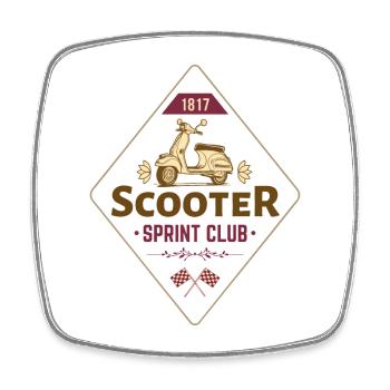 Vintage Scooter Club - Retro Aesthetics - Square fridge magnet - white - Front