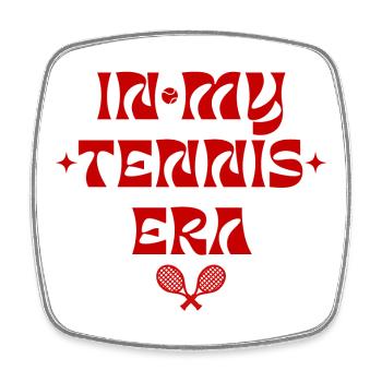 In My Tennis Era – Trendy Sportlook - Viereckiger Kühlschrankmagnet - Weiß - Vorne