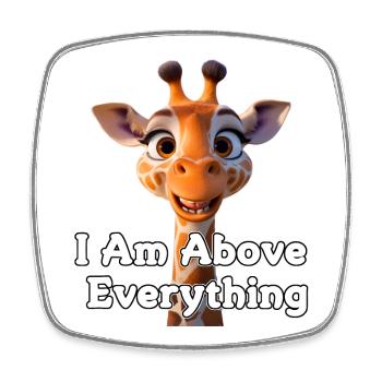 Giraffe with Motivational Message - Square fridge magnet - white - Front
