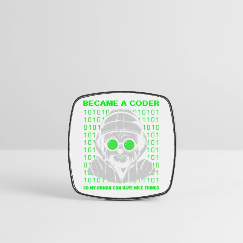 Became a Coder – Cyber Dog Binary Square fridge magnet