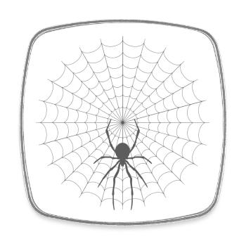 Spinnennetz Silhouette - Viereckiger Kühlschrankmagnet - Weiß - Vorne