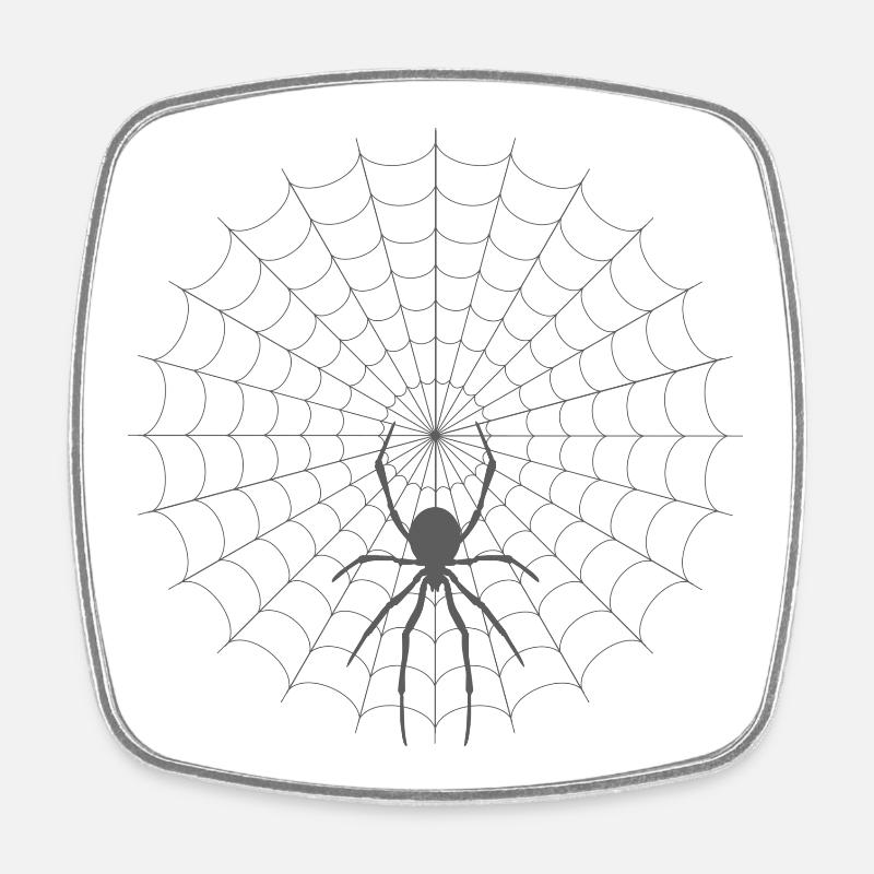 Spinnennetz Silhouette - Viereckiger Kühlschrankmagnet - Weiß