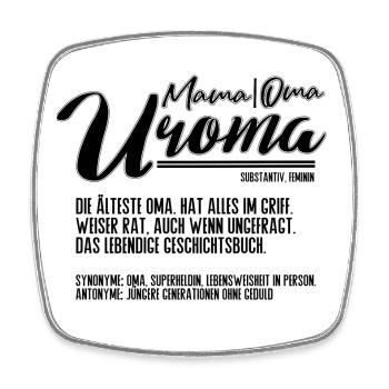 Uroma Definition Lustig Geschenk für Urgroßmütter - Viereckiger Kühlschrankmagnet - Weiß - Vorne