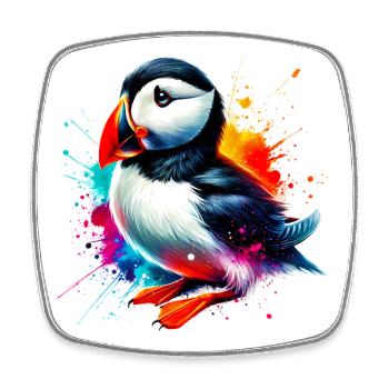 Puffin - Square fridge magnet - white - Front