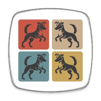 Jack Russell Terrier Design - Viereckiger Kühlschrankmagnet - Weiß - Vorne