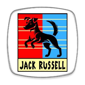 Jack Russell Terrier Hunde Design - Viereckiger Kühlschrankmagnet - Weiß - Vorne