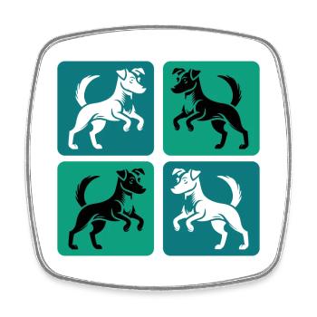 Jack Russell Terrier Design - Viereckiger Kühlschrankmagnet - Weiß - Vorne