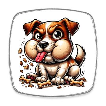 Conception de friandises Jack Russell Terrier - Magnet carré - blanc - Devant