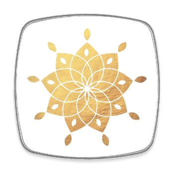 Yoga Sonne Stern Mandala Meditation Gold deluxe - Viereckiger Kühlschrankmagnet - Weiß - Vorne
