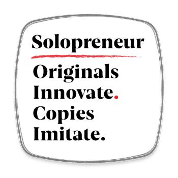 Les originaux innovent. Les copies imitent. [Noir] - Magnet carré - blanc - Devant