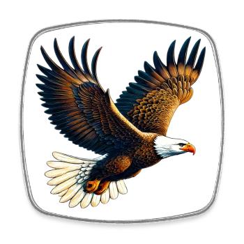 Aigle - Magnet carré - blanc - Devant