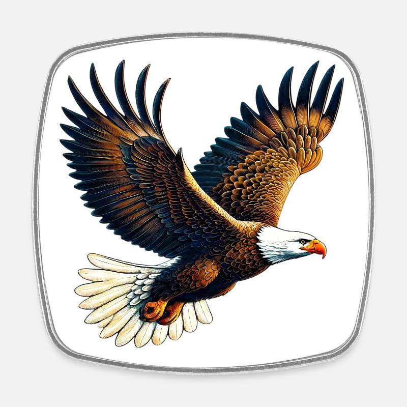 Adler - Viereckiger Kühlschrankmagnet - Weiß
