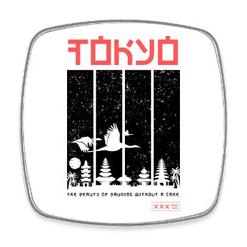 Tokyo – Minimalistisches Japan-Design - Viereckiger Kühlschrankmagnet - Weiß - Vorne