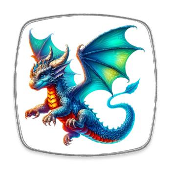 Dragon - Square fridge magnet - white - Front