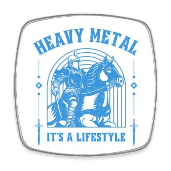 Heavy Metal – Ritter & Pferd lifestyle design - Square fridge magnet - white - Front