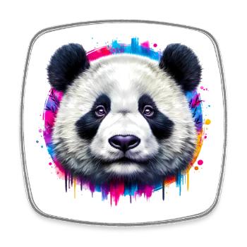 Panda - Viereckiger Kühlschrankmagnet - Weiß - Vorne